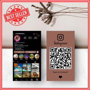 Carte De Visite Instagram de l'agent immobilier moderne Terracotta