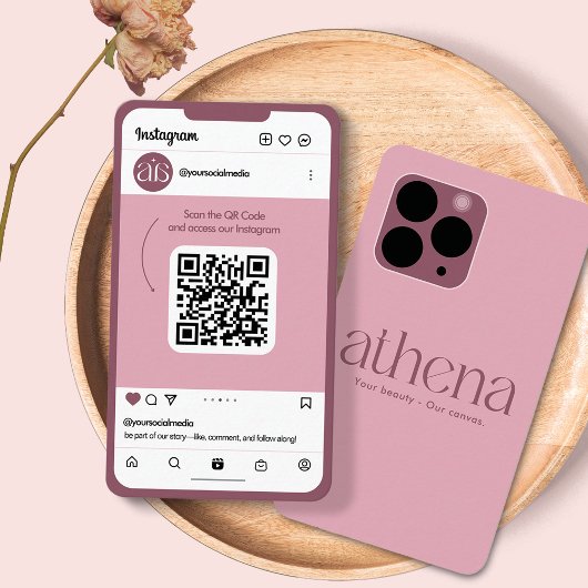 Carte de visite Instagram de Phone Pink