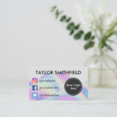 Carte De Visite Instagram facebook dégradé d'aura holo (Debout devant)