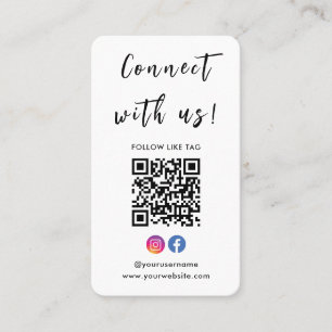 Carte De Visite Instagram Facebook Qr Code Se Connecter Avec Nous