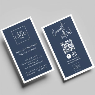 Carte De Visite Instagram Facebook Social Media Minimaliste QR Cod