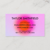 Carte De Visite Instagram facebook twitter aura dégradé rose (Dos)