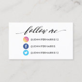 Carte De Visite Instagram Facebook Twitter Qr Code (Devant)