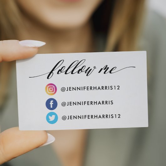 Carte De Visite Instagram Facebook Twitter Qr Code