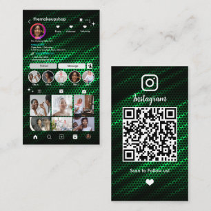 Carte De Visite Instagram Green Honeypeb QR Code Social Media