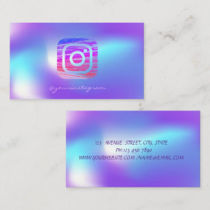 Carte De Visite Instagram holographique branché Médias sociaux