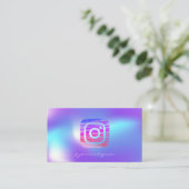 Carte De Visite Instagram holographique branché Médias sociaux (Debout devant)