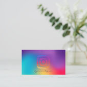Carte De Visite Instagram holographique Cool tendance (Debout devant)