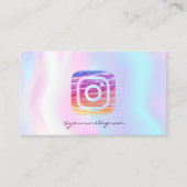 Carte De Visite Instagram holographique moderne médias sociaux (Devant)