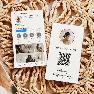 Carte De Visite Instagram Light Thème QR Code 7 Photo Social Media