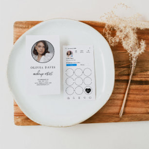 Carte De Visite Instagram Light Thème QR Code Loyalty Punch Card