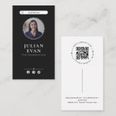 Carte De Visite Instagram Professional Photo Noir (Devant / Derrière)