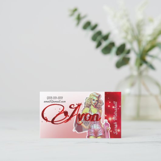 Carte de visite Instagram représentant Avon (Debout devant)