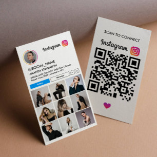 Carte De Visite Instagram Scan pour se connecter 9 PHOTO PROFIL QR