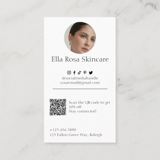 Carte de visite Instagram simple (Dos)