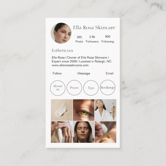 Carte de visite Instagram simple (Devant)