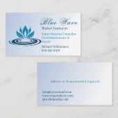 Carte De Visite Installation de fonction d'eau bleu (Devant / Derrière)