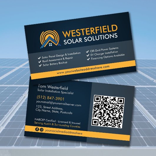 Carte De Visite Installation de panneaux solaires professionnels m