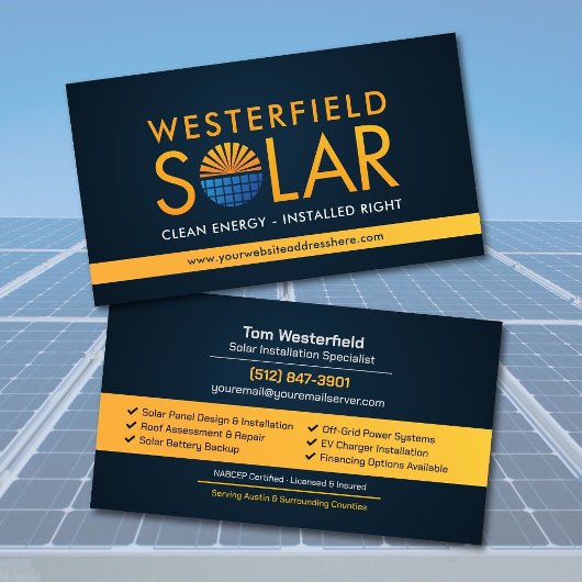 Carte De Visite Installation de panneaux solaires professionnels m