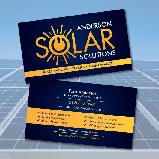 Carte De Visite Installation de panneaux solaires professionnels m