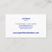 Carte De Visite Installation des clôtures (Dos)