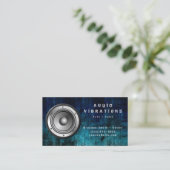 Carte De Visite Installation du haut-parleur stéréo Grunge Blue Ca (Debout devant)