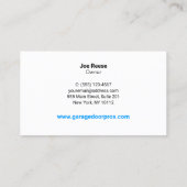 Carte De Visite Installation et réparation de portes de garage (Dos)
