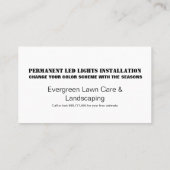 Carte De Visite Installation permanente de la photo LED (Dos)