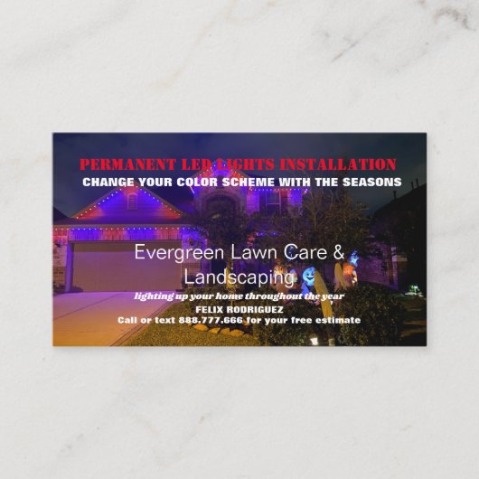 Carte De Visite Installation permanente de la photo LED (Devant)