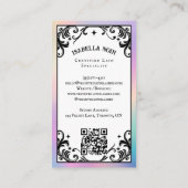 Carte De Visite Institut de beauté iridescent holographique Luxury (Dos)
