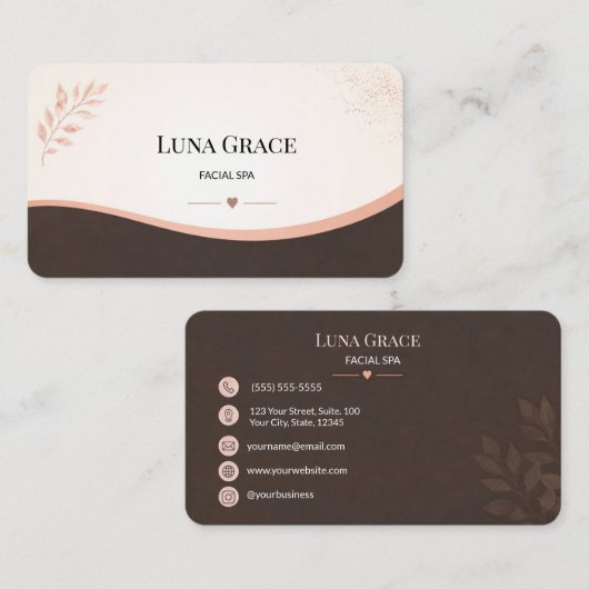 Carte De Visite Institut de beauté Soft Blush (Devant / Derrière)