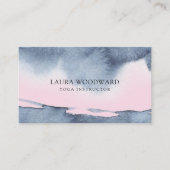 Carte De Visite Instructeur Abstrait de Yoga rose fumée (Devant)