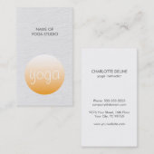 Carte De Visite Instructeur blanc de yoga d'Orang de texture (Devant / Derrière)