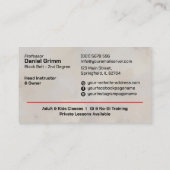 Carte De Visite Instructeur brésilien Jiu-Jitsu (Dos)