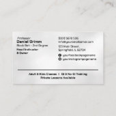 Carte De Visite Instructeur brésilien Jiu-Jitsu (Dos)