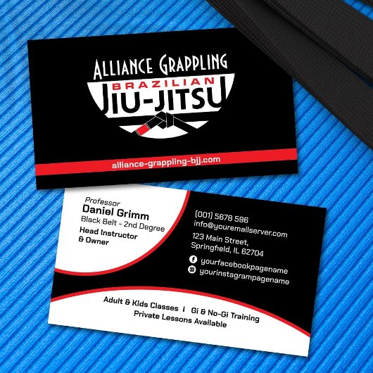 Carte De Visite Instructeur brésilien Jiu-Jitsu