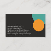 Carte De Visite Instructeur cool de Pilates géométriques (Dos)