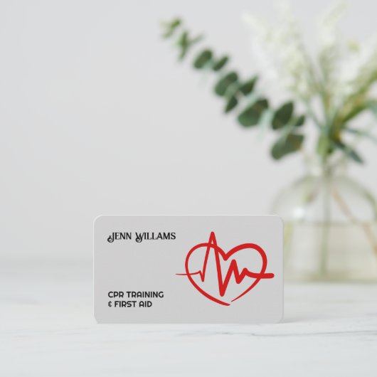 Carte De Visite Instructeur CPR certifié QR personnalisé (Debout devant)