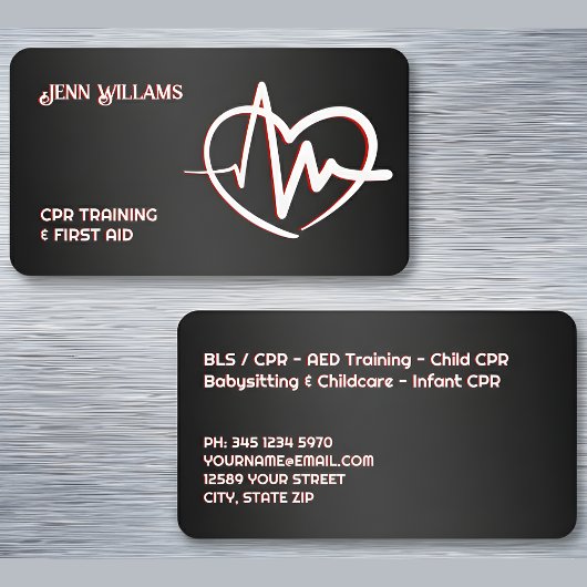 Carte De Visite Instructeur CPR noir