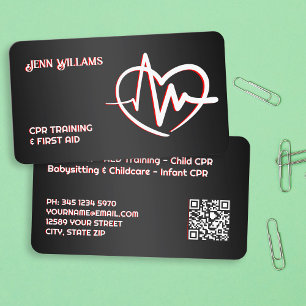 Carte De Visite Instructeur CPR QR personnalisé