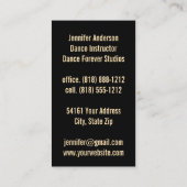 Carte De Visite Instructeur Danse Couples Danse (Dos)