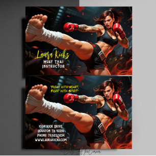 Carte De Visite Instructeur d'arts martiaux de Muay Thai Kickboxin