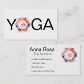 Carte De Visite Instructeur d'Aum OM Lotus YogaTeacher de mandala (Devant / Derrière)