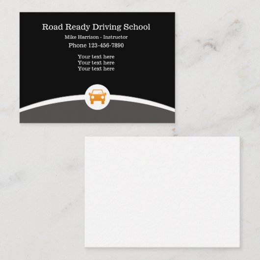 Carte De Visite Instructeur d'auto-école (Devant / Derrière)