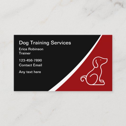 Carte De Visite Instructeur de canine simple et moderne (Devant)