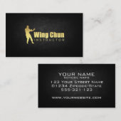 Carte De Visite Instructeur de chun d'aile plaqué or (Devant / Derrière)