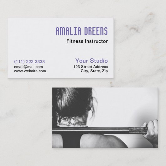 Carte De Visite Instructeur de conditionnement physique, formateur (Devant / Derrière)