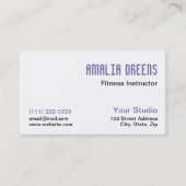Carte De Visite Instructeur de conditionnement physique, formateur (Devant)