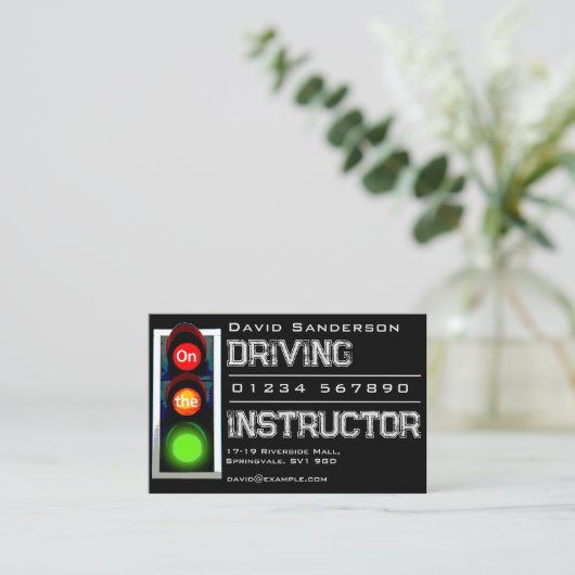 Carte De Visite Instructeur de conduite avec feux de circulation (Debout devant)
