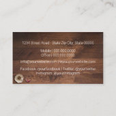 Carte De Visite Instructeur de cuisine / Chef (Dos)